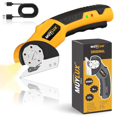 Cordless Electric Scissor & Cardboard Cutter, Electric Scissors for Fabric, Cardboard, Plastic and...