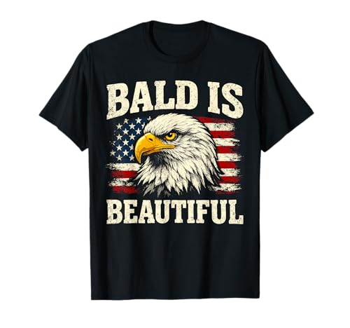 Men Bald Eagle USA Flag Graphic Vintage Patriotic July 4th T-Shirt