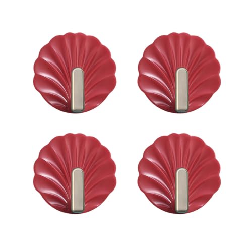 Crochets muraux autocollants rouge pour rangement maison sans trou