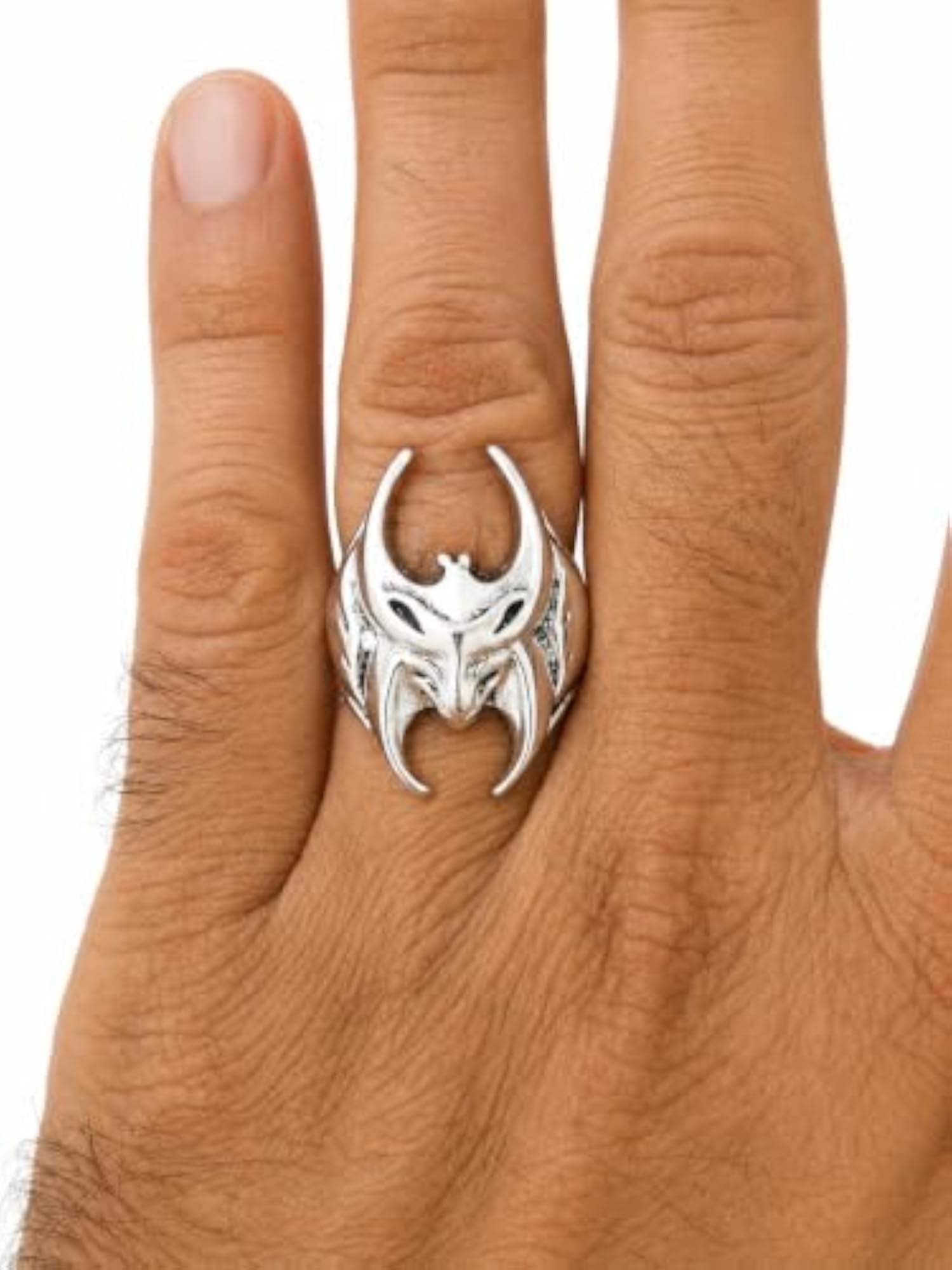 Men's Tribal Demon Wing Design Adjustable Ring