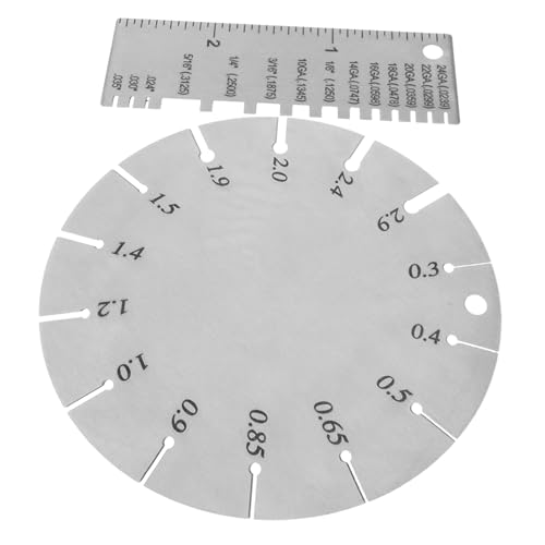 Ciieeo 2pcs Juego de Calibradores para Soldadura de Acero Inoxidable para Medir Grosor de Hojas Metálicas y Alambres miniatura 1