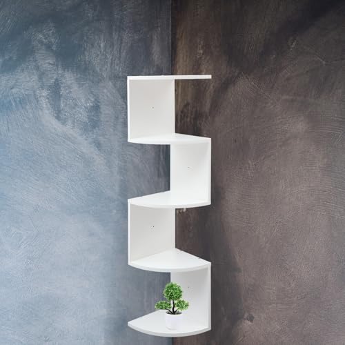 Étagère murale bois blanc 5 niveaux pour optimiser les petits espaces encombrés - 3