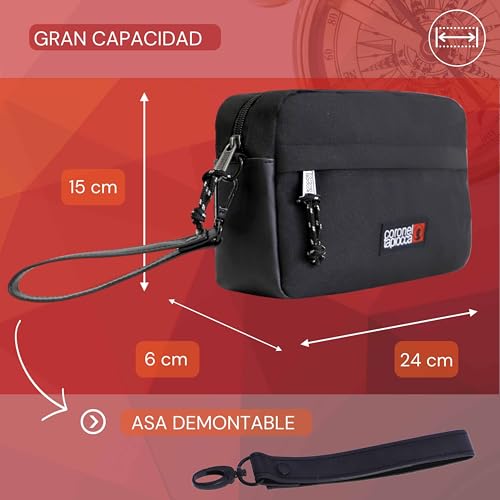 Coronel Tapiocca Handgelenk Herren Handgelenktasche Dokumententasche Herrentasche Handgelenktasche Herrenhandtasche Herren Tasche Peter Schwarz, Einheitsgröße