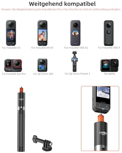 147cm Unsichtbarer Selfie-Stick Stativ für Insta360 X6/X5/X4, DJI Osmo 360 – Ansicht 3