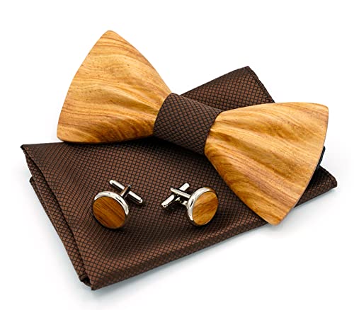 AIEOE Herren Holzfliege Aus Kork - Handgefertigte Fliege Für Hochzeit & Besondere Anlässe