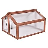 Giantex Garden Portable Wooden Cold Frame Greenhouse Raised Flower Planter Protection...