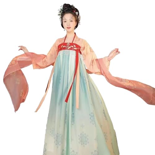 Traje chino largo azul XL de mujer para escenario vestido tradicional asiático de fotografía