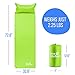 Camp Solutions Lightweight Sleeping Pad - Self Inflating Camping Pad with Built in Pillow for Camping, Hiking and Backpacking (Green)