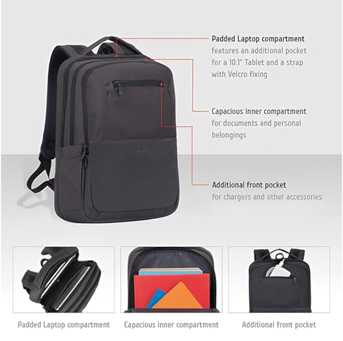 Image of RIVACASE Suzuka 7765 Black Laptop Backpack 16 inch Inches