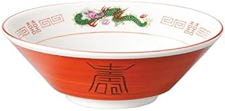 赤巻三ﾂ竜切立6.8丼 [直径21.5ｘ高さ7.5cm 日本製 1100cc 631g 電子レンジ使用可 食洗器使用可]