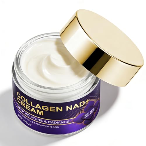 Xaninp NAD Cream with Collagen & Retinol – Anti Aging Face Moisturizer for Wrinkles, Firming & Smoothing Skin, Hyaluronic Acid Day & Night Cream for Dry, Crepey Skin, 1.76 oz
