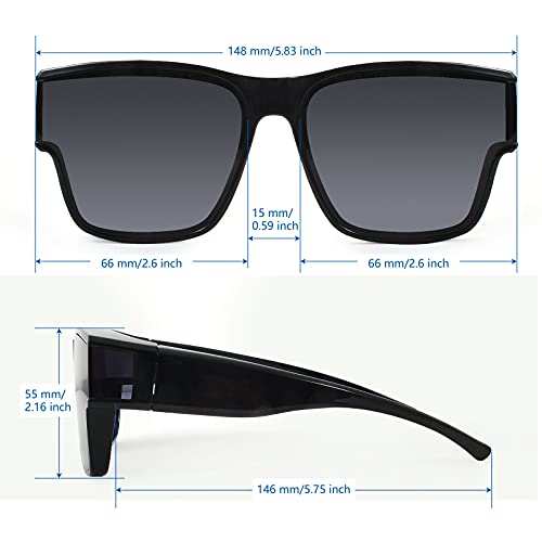 PSI Oversize Fit over Sunglasses for Women Men, Sunglasses Fit over Glasses, Solar Shield Sunglasses, Premium HD Nylon Lens4