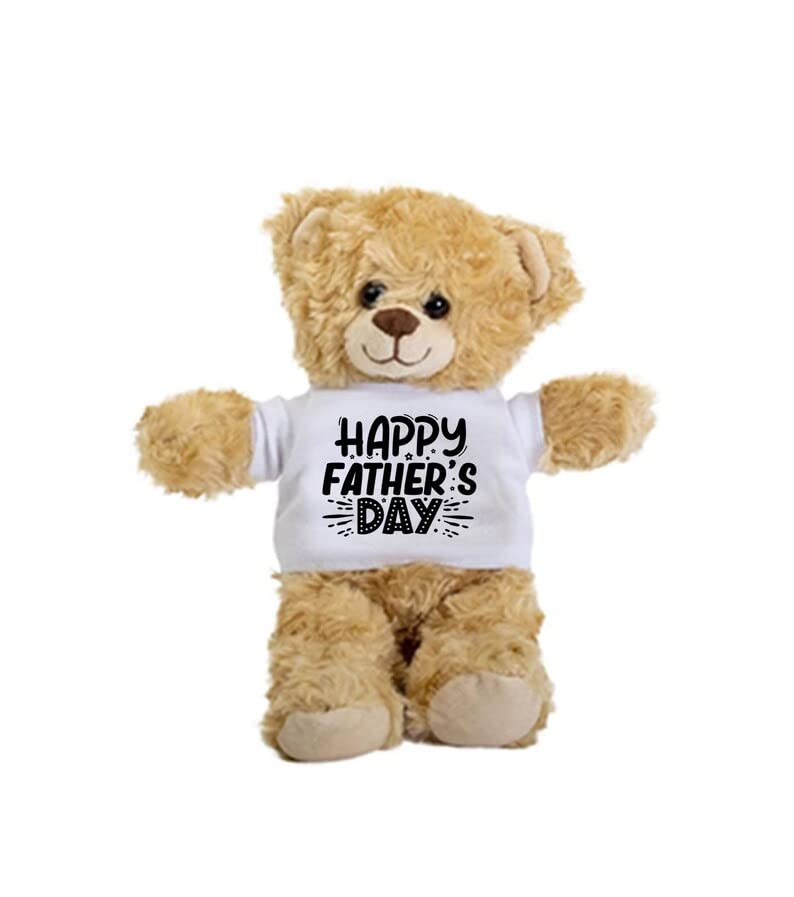 SpreadPassion Happy Father's Day Teddy Bear, Dad Gift, Gift Stuffed Animal, Plush Teddy Bear with Tee, Welcoming Baby Gift, Gift for Her, Newborn,