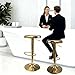 KBISHTIE Adjustable Bar Stools Set of 2, Backless Swivel Round Counter & Bar Height Chairs, Modern Gold Metal Frame Barstools for Kitchen Island, Dining Room, Home Bar, Gold