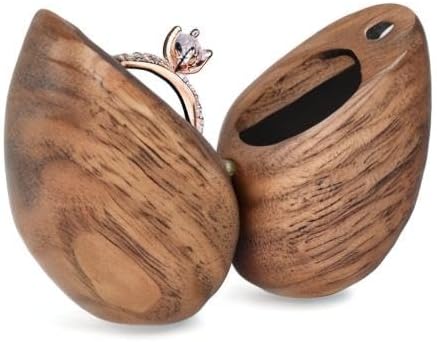 Wooden Heart Shaped Ring Box for Wedding, Proposal, Engagement - Wood Case Holder Gift (True Love Eternal Black Walnut) - Image 8