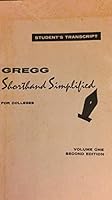 Student's Transcript of Gregg shorthand simplified for Colleges Volume One Second Edition B009NNWW4C Book Cover