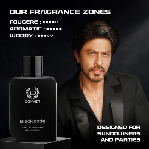 Image of DENVER Black Code Perfume For Men - 100 ML | Fougere Aromatic, Woody | Long Lasting Fragrance | Eau De Parfum