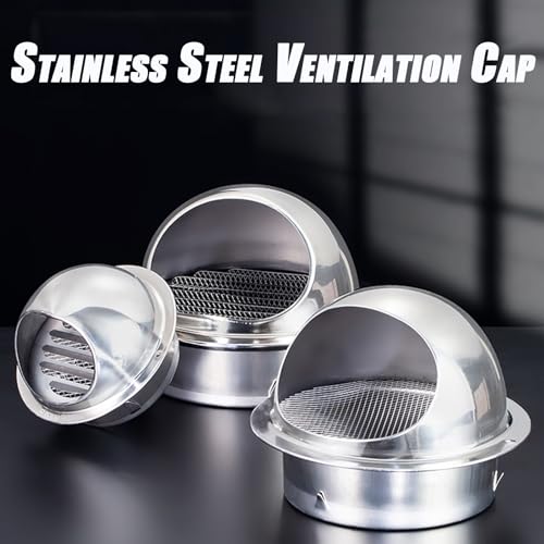 Cache-grille d'aération contre l'humidité avec maille de protection en inox 14.7cm - 6