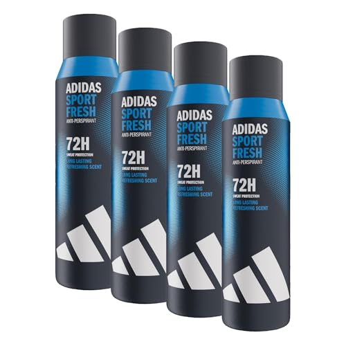 adidas Déodorant spray anti-transpirant Sport Fresh pour homme, Parfum frais, Protection 72...