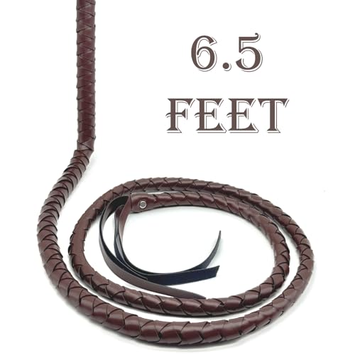 Brown Whip for Halloween Costume - 6.5 Feet PU Leather Whip, Cat Woman Lion Tamer Cowboy Costume Accessories for Adult Women Men Cosplay4