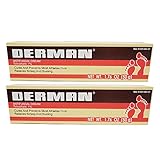 Derman 2 Tubes 50g Each - 100g Total Zinc Undecylente Antifungal Athlete's Foot & Antiseptic Cream