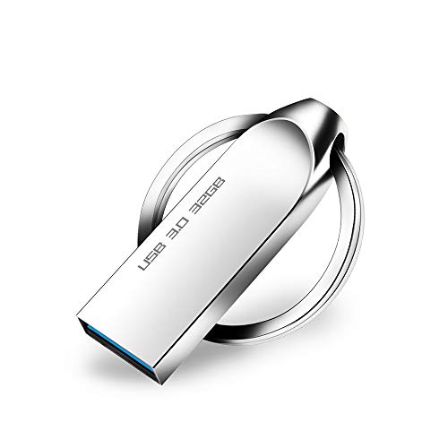 HAODIUSB88 Chiavetta USB 32 GB 3.0, Mini USB 3.0 Pen Drive 32 GB Portatile Penna USB 32gb Impermeabile USB Key 32 Giga Memoria Esterna PC per PC, Laptop, ECC (Argento)