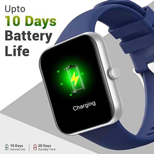 Image of Maxima New Samurai Smartwatch 1.85 inch, 1st Time Call Accept Feature, Hindi Language Support, 600Nits Brightness, Longer Battery, in-App GPS,100+ Watch Faces, Multisport Modes,HR /SpO2 (Silver Blue)