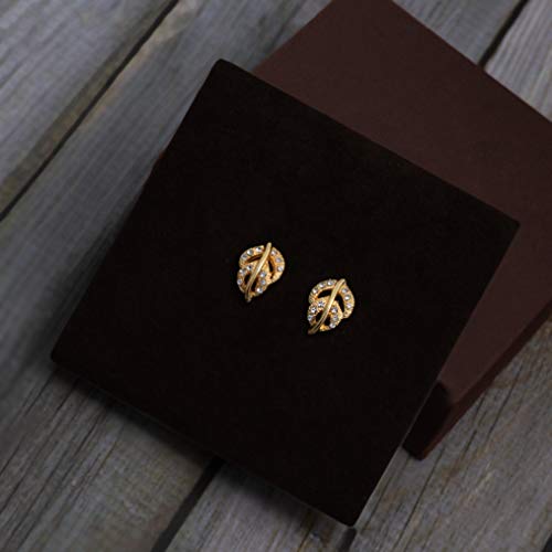 Gehena By - Tone Leaf Filigree Stud Earrings