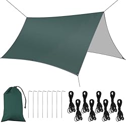 Flintronic 1PCS Toldo Camping Impermeable 3M*3M, T...: 👍👍 【Material de alta calidad】 La lona para tienda de campaña Flintronic está hecha de fibra de poliéster 210D de alta calidad, resistente al desgarro, resistente y duradera. El revestimiento interior plateado y la lona exterior PU3000 tienen una exce...