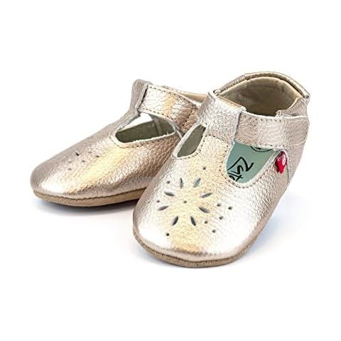 Zutano Leather Mary Jane Baby Shoes for Girls, Rose Gold, 6M Cover