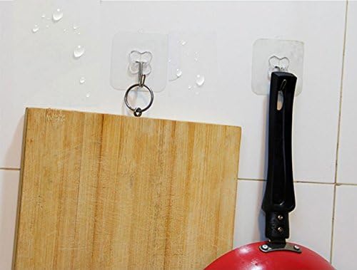 Nicedec 22lb / 10kg (Max) 4 Pack Transparent Super Heavy Duty Hooks, No Scratch Hook with Electrostatic Adherence, Waterproof and Oilproof [Not Recommended for Painted Wall]