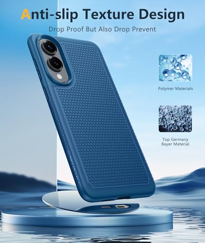 Image of FNTCASE for Samsung Galaxy S25-Edge Case: Lightweight Cell Phone Cover Military Grade Drop Protection with Non Slip Textured Back | Rugged Shockproof Protective Bumper Cases(Blue)