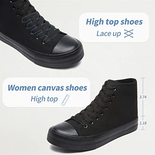 Uoidru High Top Sneakers for Women Canvas Shoes White Canvas High Tops Women Casual Shoes Lace Up Fashion Sneakers3