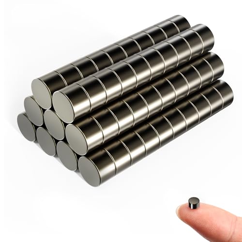 Image of rhinocats 120pcs Small Round Magnets，5x3mm Mini Magnets，Tiny Magnet for Crafts, Multi-Use for Fridge Office, DIY and Science (Black)