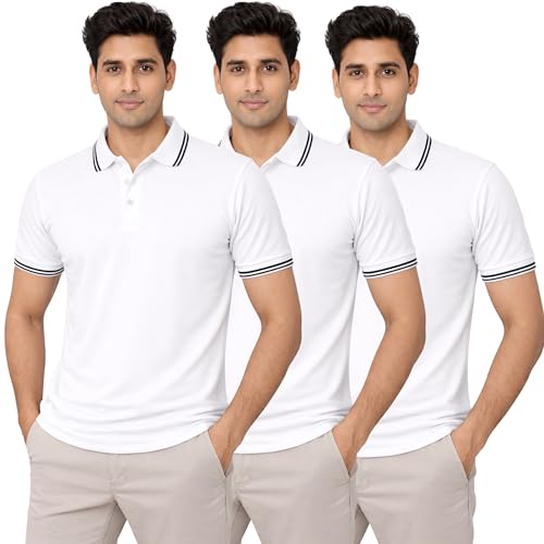 Image of Hangout Hub Men's Polo T Shirt | Solid | Plain Regular Fit Tees|Collar T-Shirts|Half Sleeves|Set of 1 & 2|HH.MP.MAR