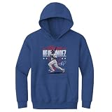 500 LEVEL Teoscar Hernandez Youth Hoodie Sweatshirt - Teoscar Hernandez Los Angeles D Triangle Name WHT (Heather Royal, Medium)