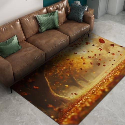 Tapis chambre d’enfant esthétique moderne orange aux finitions textiles soignées - 6