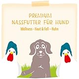 MjAMjAM - Premium Nassfutter für Hunde - Wellness - Haut & Fell - Huhn, 6er Pack (6x200g), getreidefrei