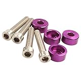 WOSTOKE Ersatz für 4 x Honda JDM Aluminium 6 mm Verteilernocken Kappe Unterlegscheiben Bolzen Schraube Lila