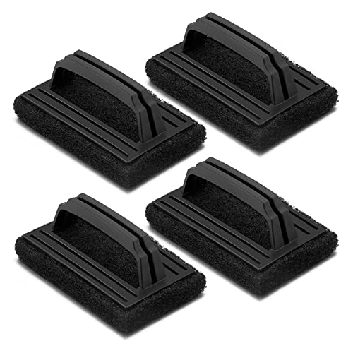 HaSteeL Kit de limpieza de plancha, 4 piezas, limpiador de almohadillas para fregar con asa, cepillo de limpieza para parrilla de superficie fría y caliente para uso doméstico comercial Cover