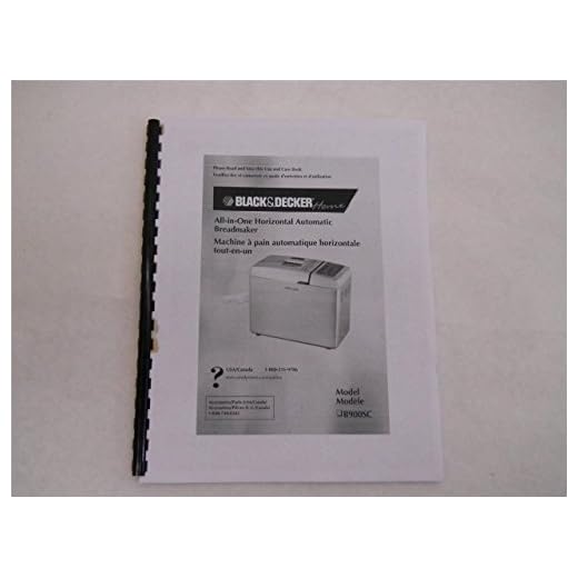 Black & Decker Bread Machine Manual (Model: BMH300CH) Reprint [Plastic Comb]