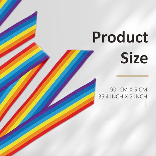 Rainbow Scarf Bags Handbag Accessory for Women, LGFBT Hair Neck Scarf Neck Scarves for Bags, Purses2