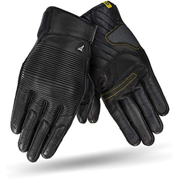 SHIMA BLAKE GLOVES BLACK, klasyczne rękawice motocyklowe w stylu vintage, z ochraniaczami (czarne, L)
