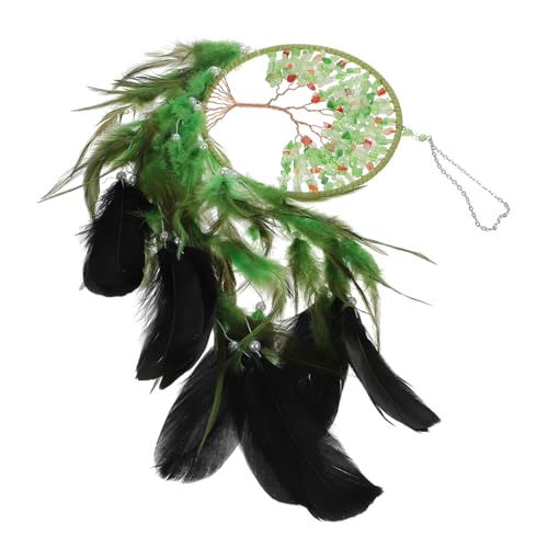 Unomor 1Pc Decorative Crystal Dreamcatcher Pendant with and Tree of Life for Home Wall Decor Simple and Versatile Dream Catcher Hanging Ornament