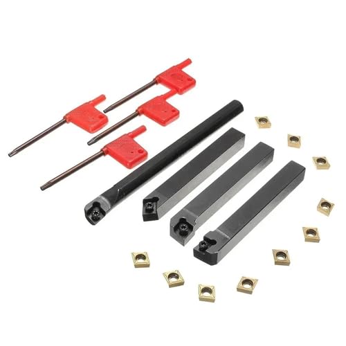 4x Portaherramientas Torneado 12mm con 10 Insertos Carburo miniatura 3
