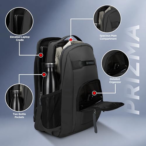 Image of HARISSONS Prizma Laptop Backpack | 35L | Durable & Travel-Ready | Elevated Laptop Protection | Office, Travel & Daily Commute