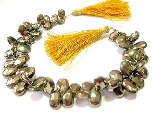 Pyrite briolettes poires facettées pour illuminer vos tenues de soirée et ateliers créatifs