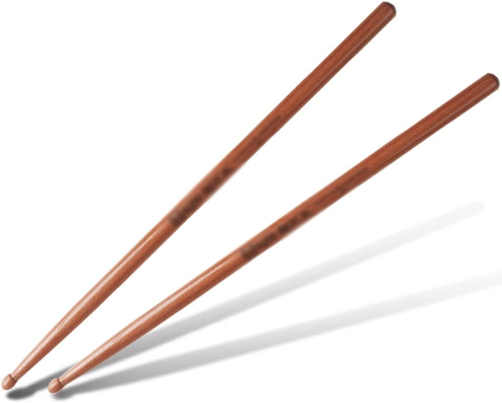 Drum Sticks Set 1-3 Pairs, Beginners Practice 5A Rosewood Drumsticks, Band Playing Drumsticks with Drop-Shaped Tip, Percussion Accessories (Color : Red, Size : 5A*1 Pair)