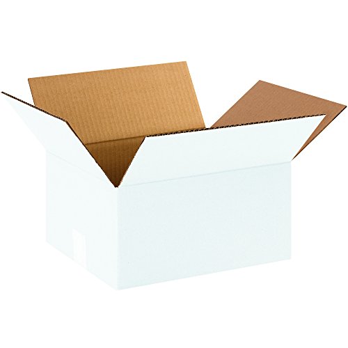 Image of Partners Brand P12106W Corrugated Boxes, 12 inchL x 10 inchW x 6 inchH, White (Pack of 25)