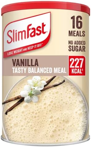 SlimFast Balanced Meal Shake, Healthy Shake for Balanced Diet Plan with Vitamins and Minerals, High in Fibre, Meal Replacement, Café Latte Flavour, 16 Servings,584 g (Pack of 1)